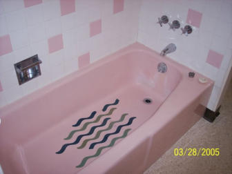 Pink Cast Iron Tub Resurfaced to White