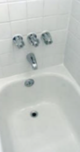 Porcelain tub and Tile Walls Resurfaced to White